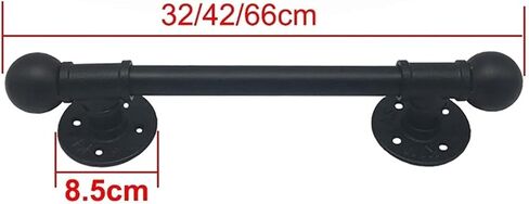 2 Pack Industrial Pipe Door Pulls, Barn Door Handles, Elderly Wall Handles (Black 66cm) in Saudi Arabia