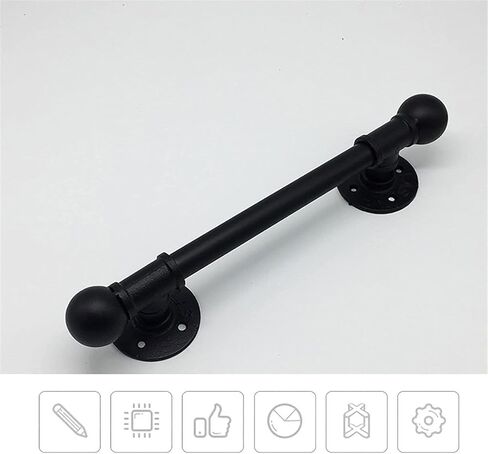 2 Pack Industrial Pipe Door Pulls, Barn Door Handles, Elderly Wall Handles (Black 66cm) in Saudi Arabia