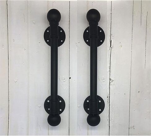 2 Pack Industrial Pipe Door Pulls, Barn Door Handles, Elderly Wall Handles (Black 66cm) in Saudi Arabia