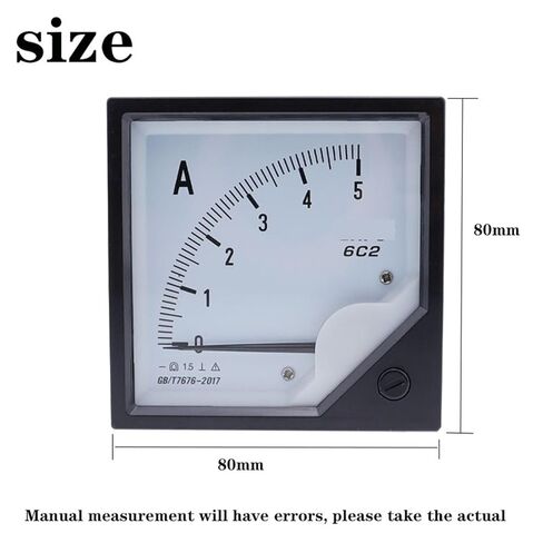 6C2 5A 10A 30A 100A 300A/75mV DC Current Analog Ammeter Gauge Pointer Panel Meter 80 * 80mm Use with Shunt 1Pcs(50A 75mV) in Kuwait