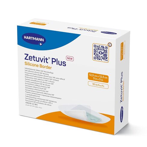 ضمادة Zetuvit Plus بحواف من السيليكون فائقة الامتصاص - ضمادة جروح معقمة ذاتية اللصق، واجهة من السيليكون، عالية الامتصاص (5 × 5 بوصات) in Kuwait