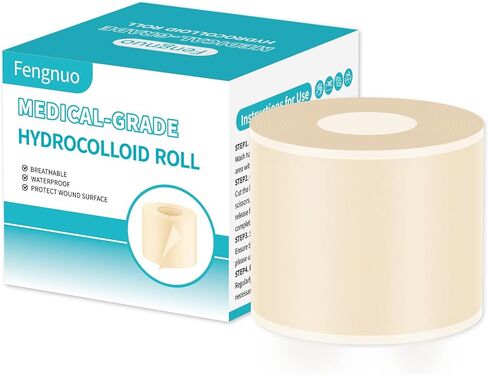 لفة غرواني مائي من الدرجة الطبية - 2 بوصة × 4.92 قدم - متعددة الاستخدامات للعناية بالجروح ورقعة حب الشباب للبثور والجروح والوشم والشفاء بعد الجراحة | ضمادة غرواني مائي ذاتية اللصق للحماية طوال اليوم in Kuwait