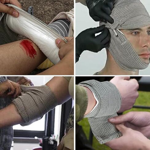6" Israeli Style Emergency Bandage Sterile Vacuum Sealed Compression Trauma Wound Dressing for Bleeding Control, Medical Trauma Kit, Gun Shot, First Aid IFAK 2 Count in Saudi Arabia