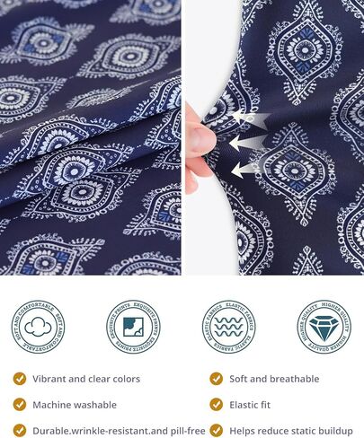 قبعة فرك ذيل حصان للنساء - قبعة جراحية من البلاط الهندسي البحري مع أزرار، وعصابة رأس وطباعة على الوجهين، وقبعة جراحية قابلة للتعديل للنساء لتأمين الشعر الطويل وتساعد على تقليل تراكم الكهرباء الساكنة in Kuwait