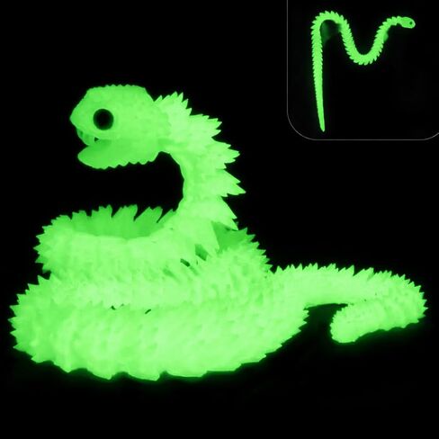 48.8inch Super Large 3D Printed Snake,Movable Teeth,Bigger Fidget Crystal Snake Toys,3D Printed Stuff Animals Toys,Articulated Snake for Home Office Desk Wall Decor (Black-Red) in Saudi Arabia