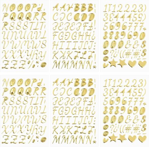 6 Sheets Gold 3D Puffy Glitter Letter Stickers,1 Inch Gold 3D Foam Alphabet,Waterproof and Fade Resistant Golden Foam Sticker Self-Adhesive for Grad Cap Decoration,Scrapbooking,DIY Crafts in Saudi Arabia