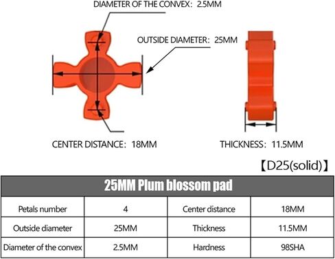 اثنين الفك D25L30 الألومنيوم البرقوق عمود مرن اقتران موصل CNC 5/6/6.35/8/10/12/12.7/14 مللي متر 5x8 مللي متر 1 قطعة (12x12) in Kuwait