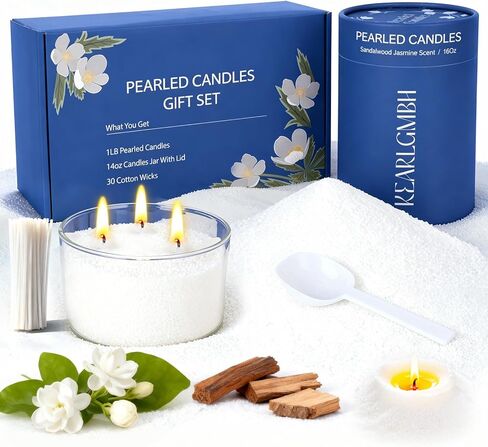 KearlgmbH Wax Melter لصنع الشموع ، وصنع شموع الصويا مع وعاء ذوبان الشمع ، والشموع DIY صنع الإمدادات بما في ذلك شمع الصويا 1 رطل ، وشمع الشمع in Kuwait
