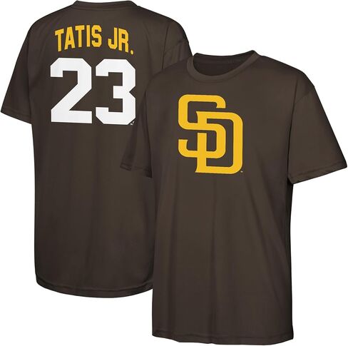 Fernando Tatis Jr. San Diego Padres MLB Kids Youth 8-20 Brown Official Name & Number Performance Jersey T-Shirt in Saudi Arabia