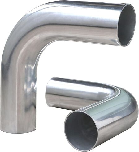 أنبوب كوع ألومنيوم 90 درجة 2.75 بوصة (70 مم) OD، أنبوب ألومنيوم أنبوب كوع مجوف 90 درجة، تلميع عالي (2.75 بوصة OD (70 مم)-2 قطعة) in Kuwait