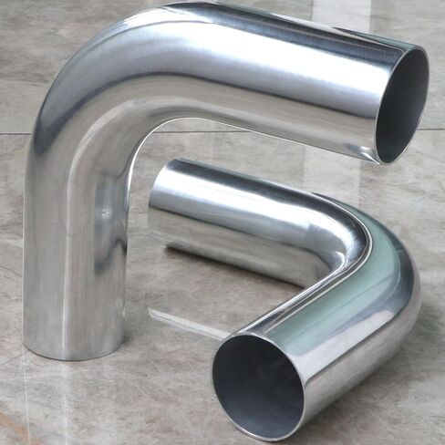 أنبوب كوع ألومنيوم 90 درجة 2.75 بوصة (70 مم) OD، أنبوب ألومنيوم أنبوب كوع مجوف 90 درجة، تلميع عالي (2.75 بوصة OD (70 مم)-2 قطعة) in Kuwait