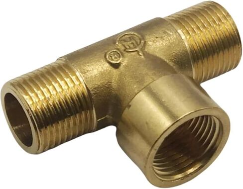 1 قطعة تركيبات الأنابيب النحاسية ذكر أنثى موضوع مستقيم الكوع 3-Way 4-Way التوصيل طوقا الجوز، موصل مقرنة محول النحاس (الحجم: Tee-MFM، اللون: 1/4") in Kuwait