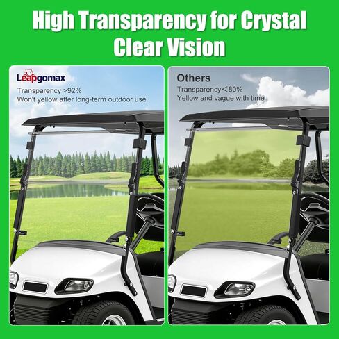 5MM Thick Upgrade PC Foldable EZGO TXT Windshield with Heavy Duty Hinges Only Fit for 2014-Up EZGO TXT Golf Cart with 1" Struts Rail, Anti-UV Impact Resistant Golf Cart Windshield Clear in Saudi Arabia