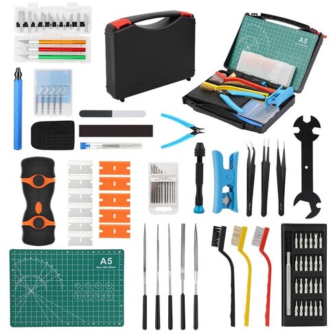 3D Printing Tool Kit, 3D Printer Tools for Cleaning, Deburring, Finishing & Post Processing, Includes Deburring Tool, Hand Drill, Nozzle Cleaning Needles, Metal Files, Cutting Mat, Wire Cutter in Saudi Arabia