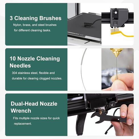 3D Printing Tool Kit, 3D Printer Tools for Cleaning, Deburring, Finishing & Post Processing, Includes Deburring Tool, Hand Drill, Nozzle Cleaning Needles, Metal Files, Cutting Mat, Wire Cutter in Saudi Arabia