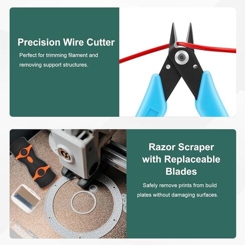 3D Printing Tool Kit, 3D Printer Tools for Cleaning, Deburring, Finishing & Post Processing, Includes Deburring Tool, Hand Drill, Nozzle Cleaning Needles, Metal Files, Cutting Mat, Wire Cutter in Saudi Arabia