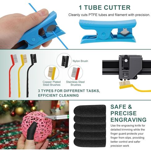 3D Printing Tool Kit, 3D Printer Tools for Cleaning, Deburring, Finishing & Post Processing, Includes Deburring Tool, Hand Drill, Nozzle Cleaning Needles, Metal Files, Cutting Mat, Wire Cutter in Saudi Arabia