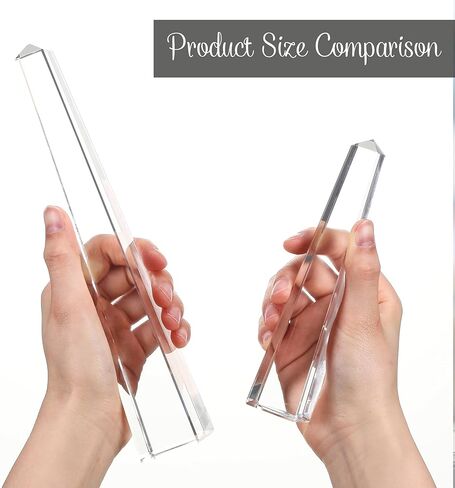 Novabright Crystal Obelisk Towers - 2 Pcs 9.25 Inch & 6.18 Inch Optical Crystal Decoration Set, Ideal for Farmhouse, Modern, and Home Decor for Mantel, Vanity, Side Table, Shelf, and Office Styling in Saudi Arabia