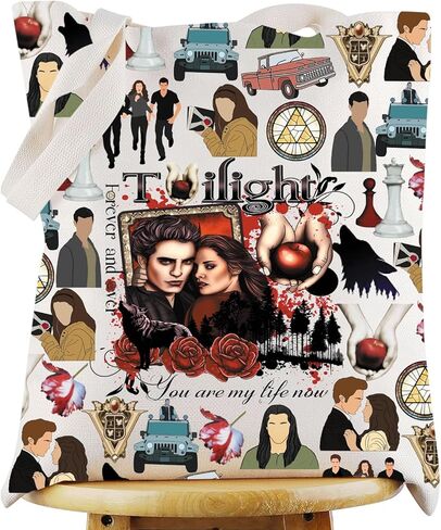 KEYCHIN Edward Tote Bag Twilight Bella & Edward Inspired Gift You Are My Life Now Shoulder Bag Bella & Edward Merch in Saudi Arabia