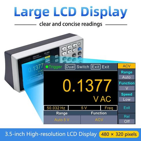 جهاز قياس متعدد رقمي لسطح المكتب XDM1041-DG جهاز قياس متعدد صغير محمول مع شاشة LCD مقاس 3.5 بوصة وعدد 55000، ومقياس اختبار درجة الحرارة RMS الحقيقي in Kuwait