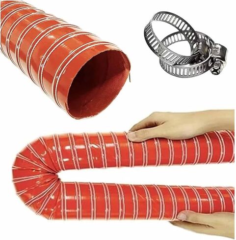 Silicone Air Duct Hose 2/4/6m, Automotive Air Duct Hose High Heat Brake Exhaust Hose for Garage, Dryer Air System(L8m,LD25mm) in Saudi Arabia