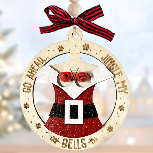 متعة سانتا عيد الميلاد الحلي 2025، هدايا الفيل الأبيض للنساء، حلية جرس جلجل لشجرة عيد الميلاد، هدايا الكمامة زوجين الكبار مضحك، الحلي الخشبية المشاغب كهدية مضحكة للأصدقاء in Kuwait