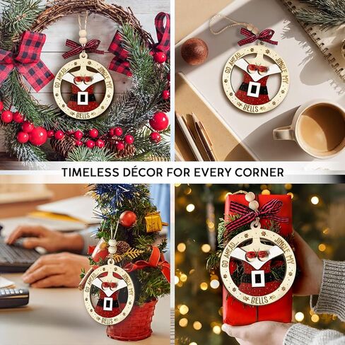 متعة سانتا عيد الميلاد الحلي 2025، هدايا الفيل الأبيض للنساء، حلية جرس جلجل لشجرة عيد الميلاد، هدايا الكمامة زوجين الكبار مضحك، الحلي الخشبية المشاغب كهدية مضحكة للأصدقاء in Kuwait