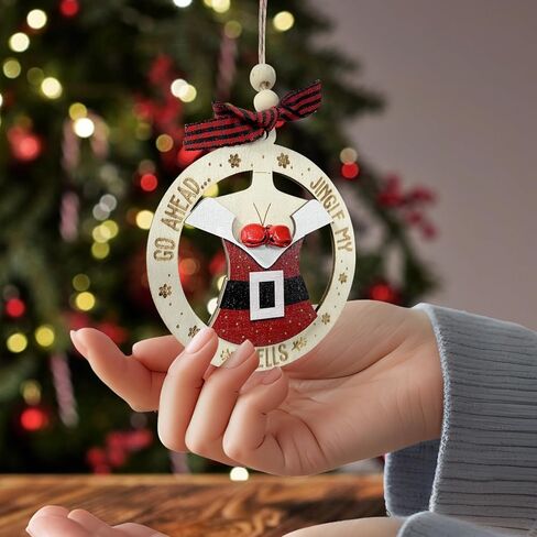 متعة سانتا عيد الميلاد الحلي 2025، هدايا الفيل الأبيض للنساء، حلية جرس جلجل لشجرة عيد الميلاد، هدايا الكمامة زوجين الكبار مضحك، الحلي الخشبية المشاغب كهدية مضحكة للأصدقاء in Kuwait