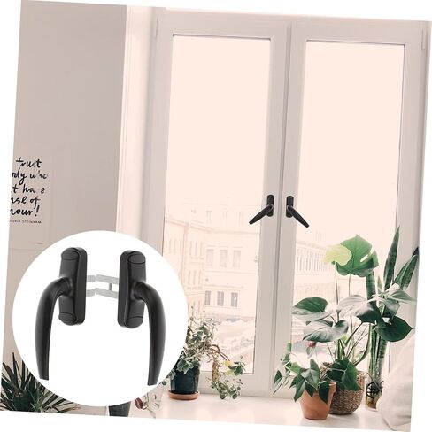 TEHAUX 2Pcs Zinc Alloy Window Pull Door Lock Handle Easy Install Modern Design Compatible with Interior Doors for Residential Commercial Use in Kuwait
