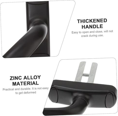 TEHAUX 2Pcs Zinc Alloy Window Pull Door Lock Handle Easy Install Modern Design Compatible with Interior Doors for Residential Commercial Use in Kuwait