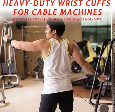 Gym Handles & Wrist Cuffs Set – Heavy-Duty Cable Machine Attachments for Lateral Raises, Strength Training, Resistance Workouts & Pull Exercises, Padded Grip & Adjustable Straps in Saudi Arabia
