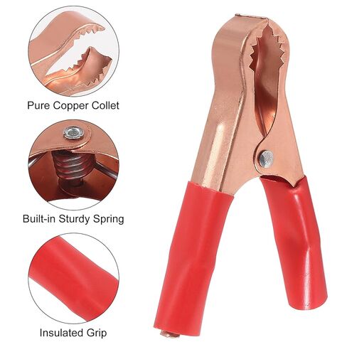 10Pcs Heavy Duty Insulated Alligator Clips 50A Spring Loaded Battery Test Clips with Red & Black Boots, Durable Metal Clamps for Car Truck Electrical Lead Probes in Saudi Arabia