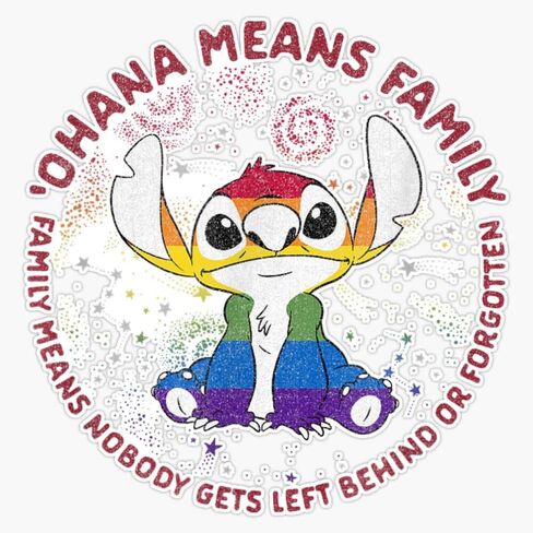 Ohana Means Family Pride Circle Bumper Sticker Vinyl Decal 5" in Kuwait