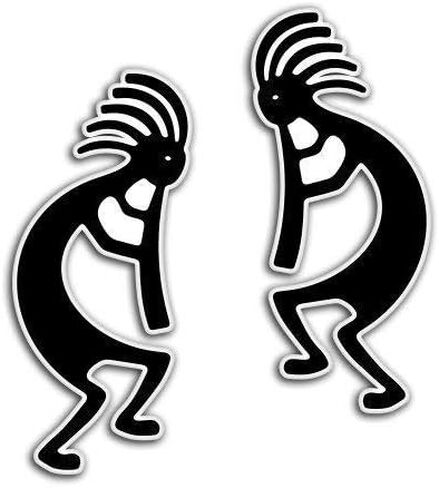 Kokopelli Set of 2 Vinyl Sticker - Car Phone Helmet Bumper Sticker Decal in Kuwait