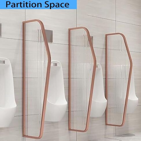Wall-Mounted Urinal Partition with Metal Frame - Rounded Edges Privacy Divider for Public Restroom/Bathroom, Durable and Stylish Design, Ideal for Commercial Spaces in Saudi Arabia