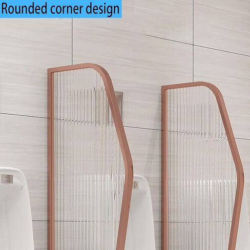 Wall-Mounted Urinal Partition with Metal Frame - Rounded Edges Privacy Divider for Public Restroom/Bathroom, Durable and Stylish Design, Ideal for Commercial Spaces in Saudi Arabia