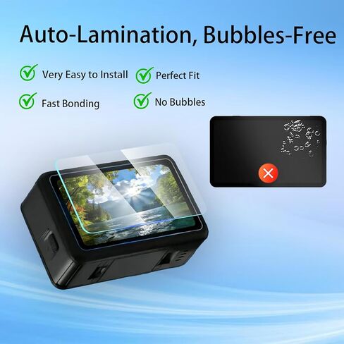 7-in-1 Accessories Kit for DJI Osmo Action 6, Included 2 Pack 9H Hardness Tempered Glass, Carrying Portable Storage Case with Carabiner Clip, Black Silicone Case (Black) in Kuwait