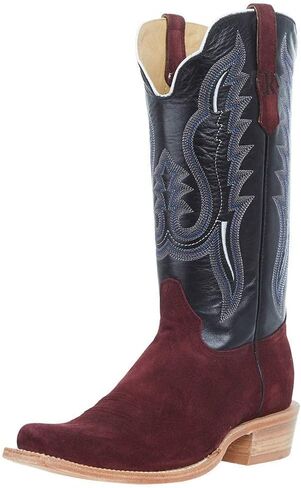 R. Watson Boots Men's Sand Roughout 13" Marine Blue Cowhide Top Cutter Toe Cowboy Boots Blue 9.5 D in Saudi Arabia