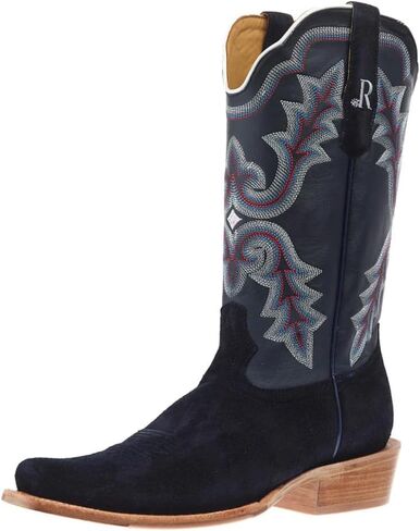 R. Watson Boots Men's Sand Roughout 13" Marine Blue Cowhide Top Cutter Toe Cowboy Boots Blue 9.5 D in Saudi Arabia