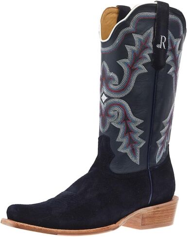 R. Watson Boots Men's Sand Roughout 13" Marine Blue Cowhide Top Cutter Toe Cowboy Boots Blue 9.5 D in Saudi Arabia