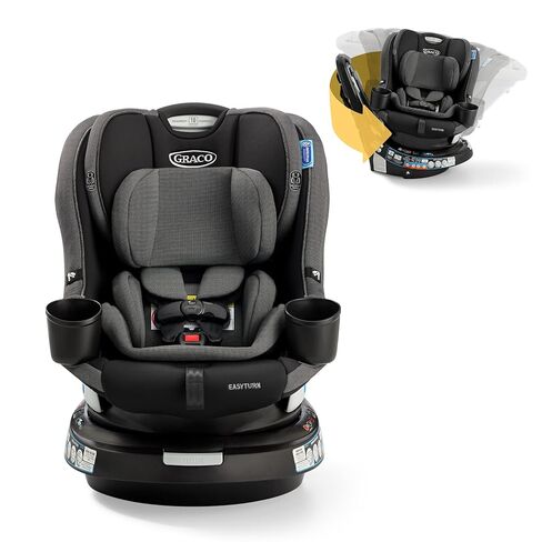 مقعد سيارة جراكو EasyTurn 360 2 في 1 قابل للتحويل، مقعد سيارة دوار 360 درجة للرضع إلى الأطفال الصغار، وضعين للأمام والخلف، تصميم نحيف، سيران in Kuwait