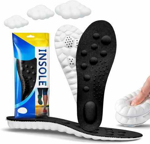 4D Cloud Memory Foam Insoles for Men & Women, Shoe Inserts for Work Boots, Comfort Anti-Fatigue Support for Standing All Day, for Plantar Fasciitis(Men 8.5-9 | Women 10.5-11-(275-280mm)) in Saudi Arabia