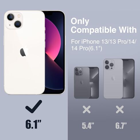 GIN FOXI Battery Case for iPhone 13/13 Pro/14/14 Pro, Charging Case Real 7000mAh Rechargeable Charger Cover Anti-Fall Protection Ultra-Slim Extended Battery Pack Juice Box, 6.1" (Black) in Kuwait