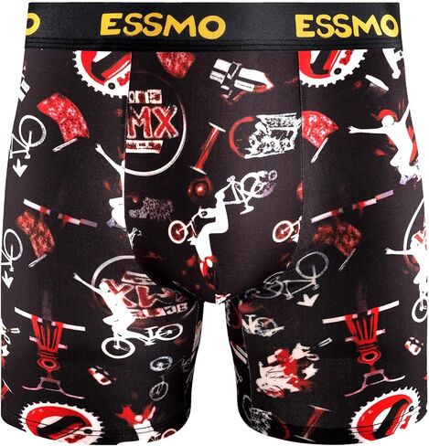 Mens Long Leg Smile Face Print Boxer Briefs 4-Pack Lightweight Breathable Stretch Running Underwear Men in Saudi Arabia