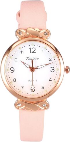 MANIFO Women Classic Arabic Numerals Analog Quartz Watch Leather Strap Luminous Wrist Watch for Ladies in Saudi Arabia