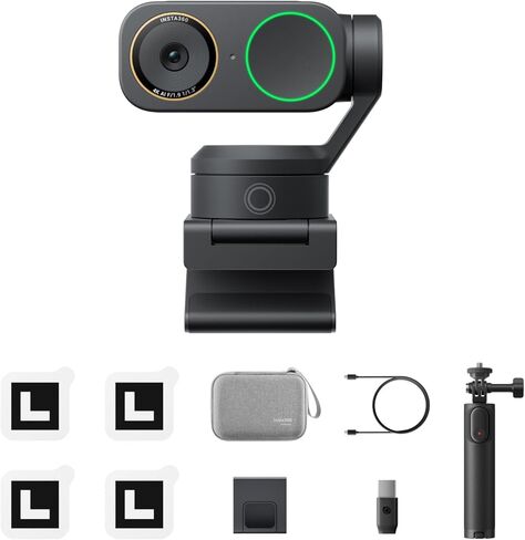Insta360 Link 2 Pro – 4K PTZ Webcam for PC/Mac, 1/1.3" Sensor, Low-Light, AI Tracking, HDR, Directional Noise-Canceling Mics, Supports Stream Deck, Zoom, Teams, Twitch for Streaming or Meetings in Saudi Arabia