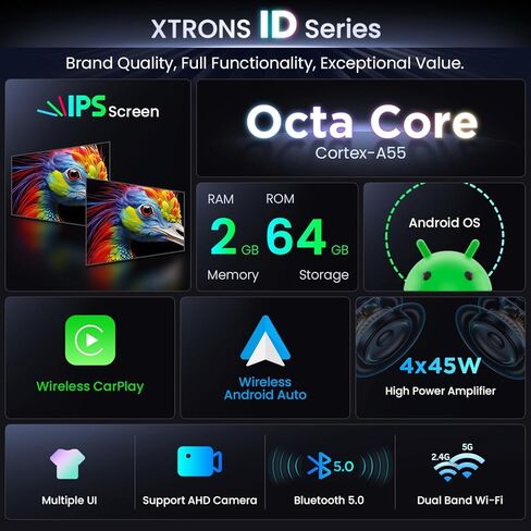 Xtrons Android 13 Car Stereo Radio Player 8 بوصة IPS شاشة اللمس GPS التنقل Octa Core 4GB RAM 64GB ROM BLUETOOTH HEAD BLUSTION DSP CAR PLAY Android Auto Support 4G LTE لـ Audi A4 S4 RS4 in Kuwait