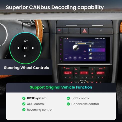 Xtrons Android 13 Car Stereo Radio Player 8 بوصة IPS شاشة اللمس GPS التنقل Octa Core 4GB RAM 64GB ROM BLUETOOTH HEAD BLUSTION DSP CAR PLAY Android Auto Support 4G LTE لـ Audi A4 S4 RS4 in Kuwait