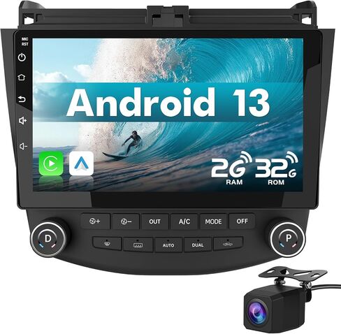راديو سيار ستيريو للسيارة لـ Honda Accord 2003-2007 ، 2GB+64GB Android 13 مع كاميرا احتياطية ، Carplay & Android Auto ، Bluetooth ، WiFi ، GPS Navigation in Kuwait