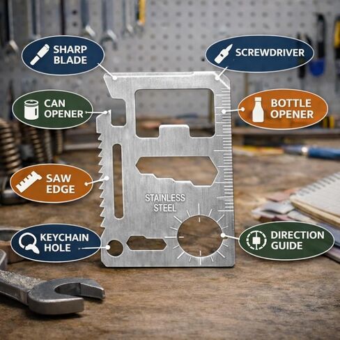 12 في 1 أداة القلم والفولاذ المقاوم للصدأ EDC المحفظة مجموعة هدايا مجموعة هدية | Multitool Duo Everyday Carry Gadget للرجال والنساء (حزمة) in Kuwait